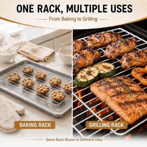 Cooling Rack 304 Stainless Steel Baking Rack 8.46 x 5.35 in 2 Pack