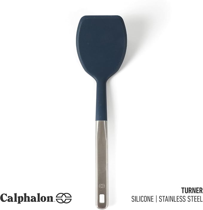 Calphalon Prime Stainless Steel Turner W/Navy Blue Sillicone Head