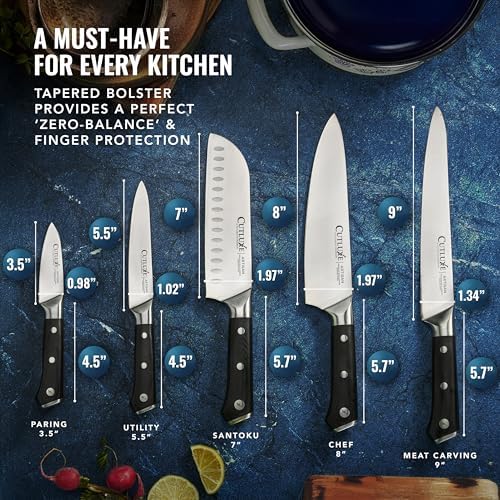 Cutluxe Kitchen Knives, 5-Piece Chef Knife Set – Razor Sharp German Steel