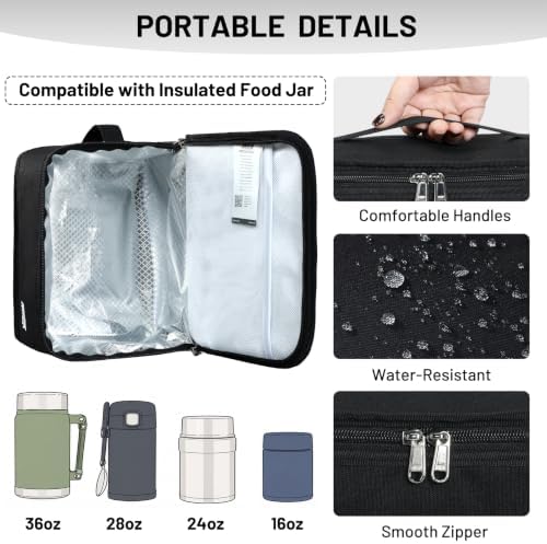 MIER 9-Can Mini Lunchbox Cooler Small Lunch Box Bag for Kids Adults, Black