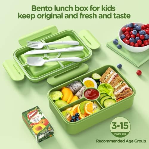 Jelife Bento Box Kids Lunch Box - Leakproof Large Bento-Style Lunchbox