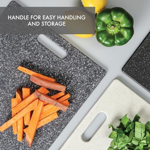 Dexas Superboard Cutting Board with Handle 11 x 14.5 inch Heavy Granite, Kitchen Prep Board, Dishwasher Safe, Non-Porous Poly Surface, Made in USA