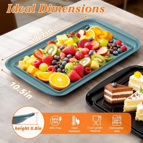 Grilling Prep & Serve Trays for Party Set of 4, Large BBQ Serving Platters