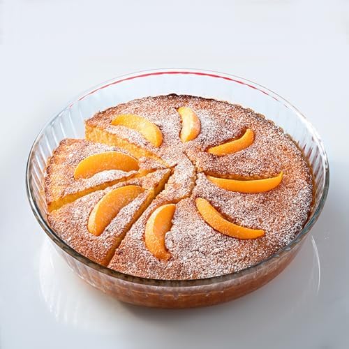 10 Inch Round Pie Plate Glass Pie Pan for Baking Deep Round Pie Plate Dish Great For Apple, Pumpkin, Holiday Pies,Oven Safe Tray (2)