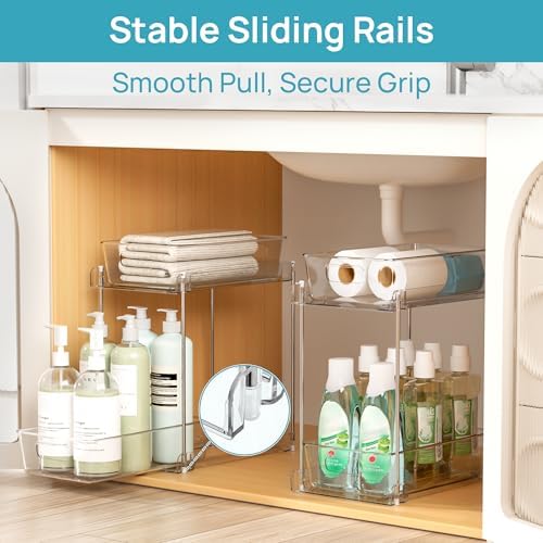 Vtopmart 4 Pack Taller Pull Out Bathroom Under Sink Organizer (S-Higher)