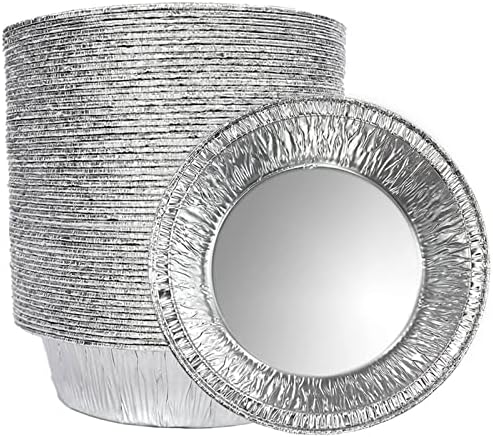 5 Inch Aluminum Foil Mini Pie Pans - Disposable Small Pie Tins For Bakeries, Cafes, Restaurants - Durable Mini Foil Pans for Pie, Fruit Tarts, Quiche (50, 5 Inch)