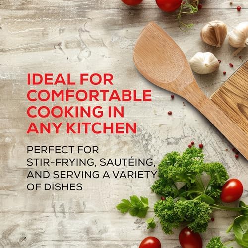 Helen's Asian Kitchen Bamboo Stir Fry Spatula, 13-Inch, Wok Cooking Tool For Stirring, Mixing, Turning, And Serving