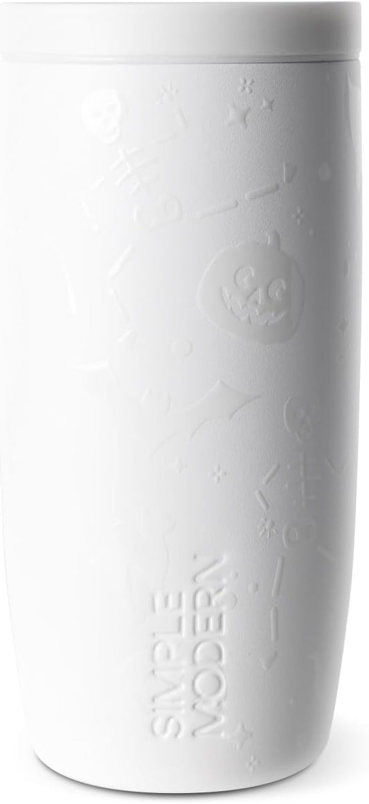 Simple Modern Halloween Signature Voyager | 16oz Travel Coffee Mug Tumbler with 360° Lid | Gifts for Women Men | Ceramic-Lined Insulated Stainless Steel Cold Brew Iced Coffee Cup | Spooky Mix