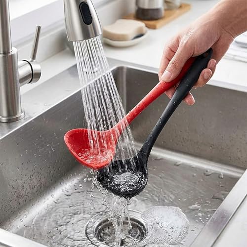 Silicone Soup Ladle Set for Cooking, Serving Sauces, Soups and Gravies