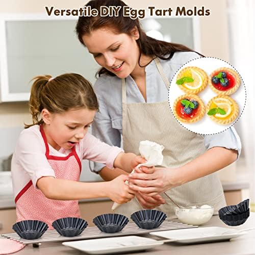 RICHSC-PAN Egg Tart Molds, 12 PCS Non-Stick Very Mini Tart Pans.