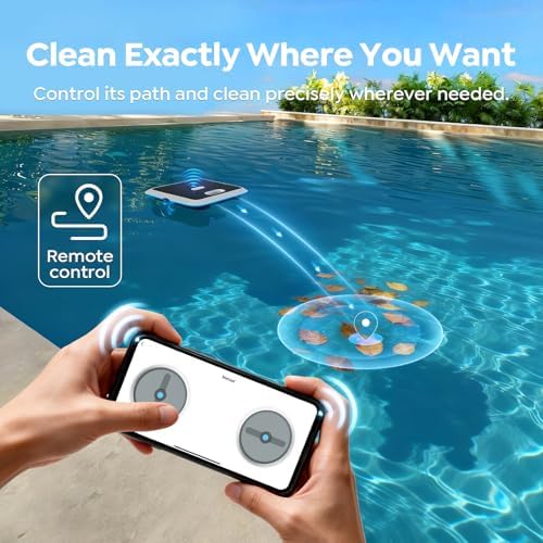 Pleco SK02 Solar Powered Robotic Pool Skimmer, Obsidian Ivory
