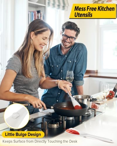 BUNDLEPRO Silicone Cooking Spoons for Nonstick Cookware, One-Piece, 2 Pack