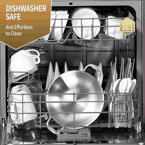 LOLYKITCH 14.5-Inch Stainless Steel Wok | Jumbo Cooker | Dual Handles