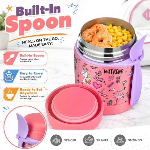 10oz Soup Thermo for Hot Food Kids,Lunch Thermo Kids Food Jar with Spoon