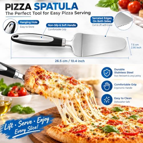 2PCS Pizza Wheel Cutter and Pie Server