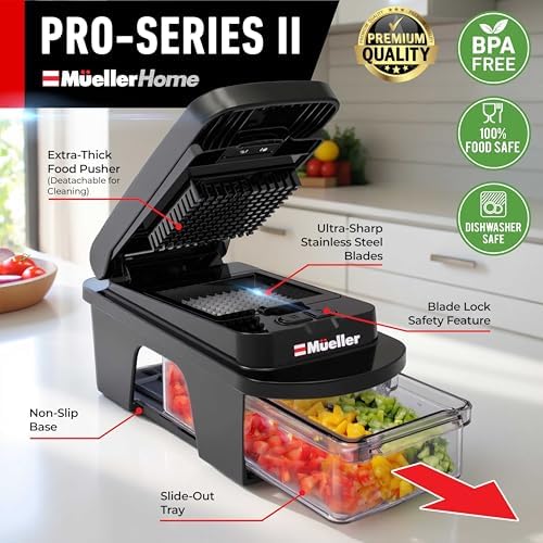 MUELLER HOME ULTIMATE 12 Blade Vegetable Chopper & Mandoline Slicer
