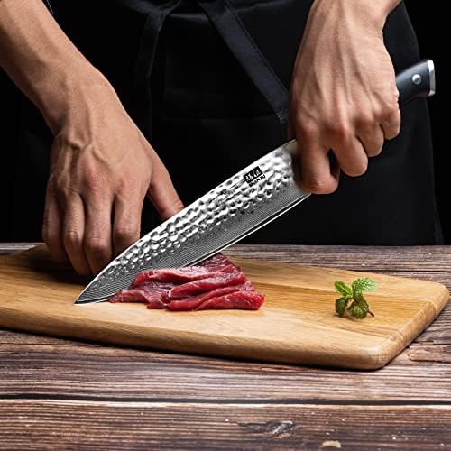 SHAN ZU Chef Knife, 8 Inch Damascus Steel Knife