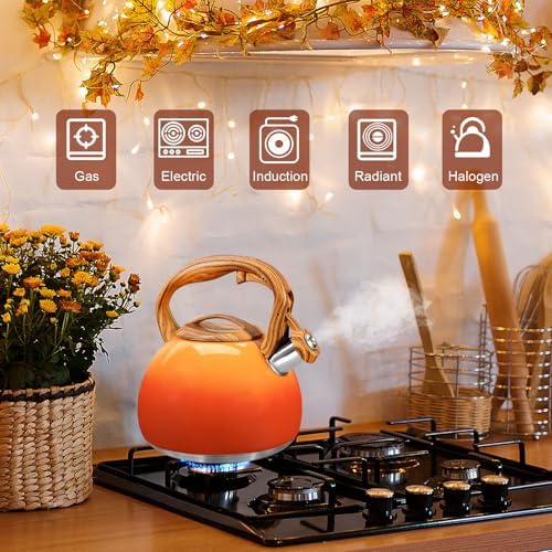 GGC Whistling Tea Kettle for Stove Top, 3.2QT/3L Stainless Steel Tea Kettle