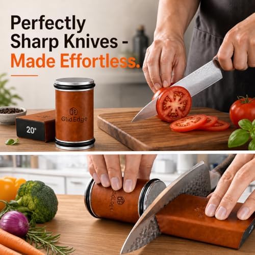 Rolling Knife Sharpener with Diamond, Ceramic & Stainless Steel Discs