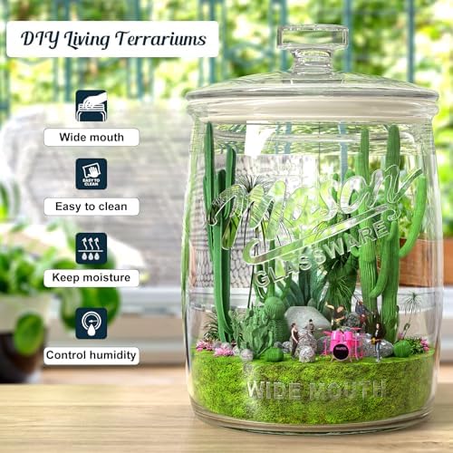 2 Pack Cookie Jar, 1 Gallon Glass Jar with Airtight Lids for Flour