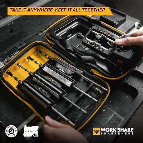 Work Sharp Precision Adjust Elite Knife Sharpener - Fixed Angle Sharpening System for Kitchen & Pocket Knives - Professional Guided Knife Sharpening Tool