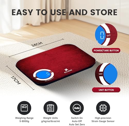 EILISON Smart Kitchen Food Scale,Bluetooth,8000g Cap,Nutrition Calculator