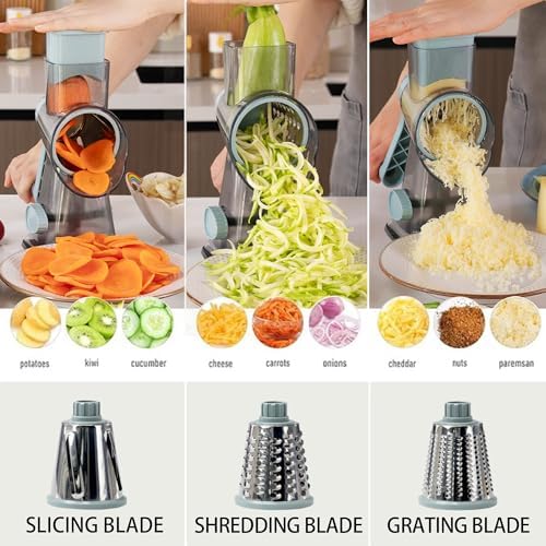 Cheese Grater Hand Crank Rotary Vegetables Shredder with Handle