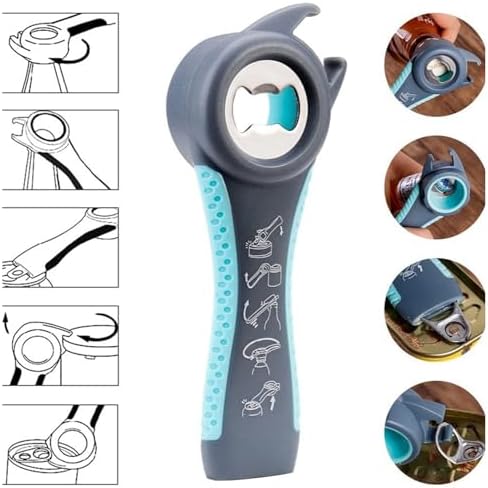 Bottle Opener for Arthritic Hand,Jar Opener for Old People, Children, Women, Those with Weak Hands,Multifunctional Kitchen Gadgets (05-Blue)