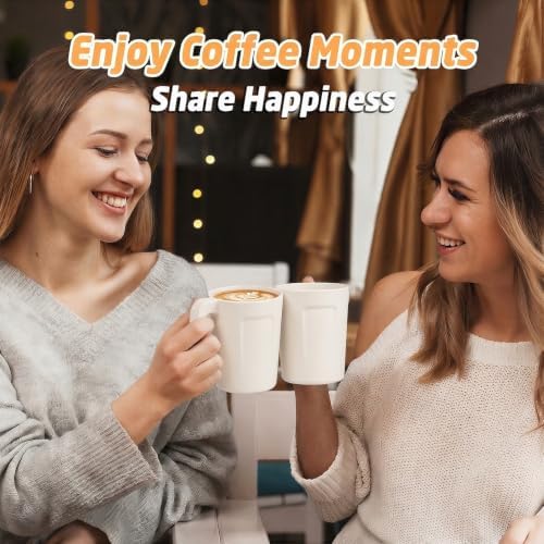 Wheat Straw Cups 16 OZ, Unbreakable Coffee Cups Set of 6 - White