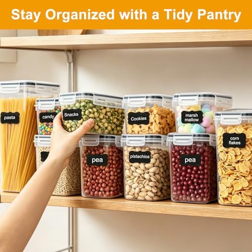 32pcs Airtight Containers, Clear Stackable Dry Food Storage