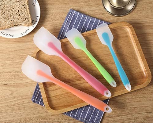 HiramWare Silicone Spatula Set of 4 - Heat Resistant Flexible Spatula 450F with Stainless Steel Core - Food Grade Premium Good Grip Kitchen Utensils - Seamless, Heavy Duty, BPA Free, Dishwasher Safe