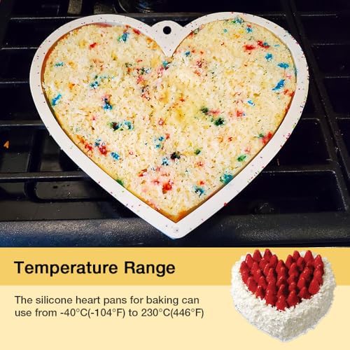 Alimat PluS 8 Inch Heart Shaped Cake Pans Set of 2 with Hanging Hole(White)