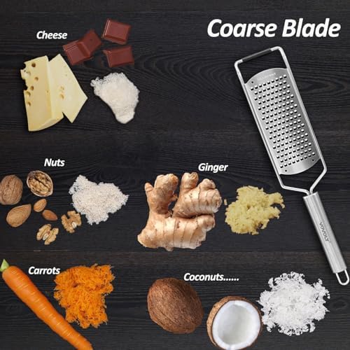 VOVOLY Zester Grater Set, 4 Pack-Fine/Coarse/Extra Coarse/Slider Attachment