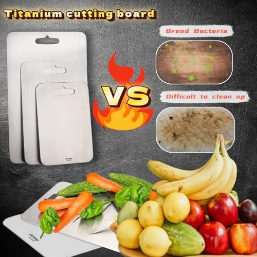 Titanium Cutting Board, Metal Cutting Board for kitchen with SGS-Certified (11.4 * 7.87inch)