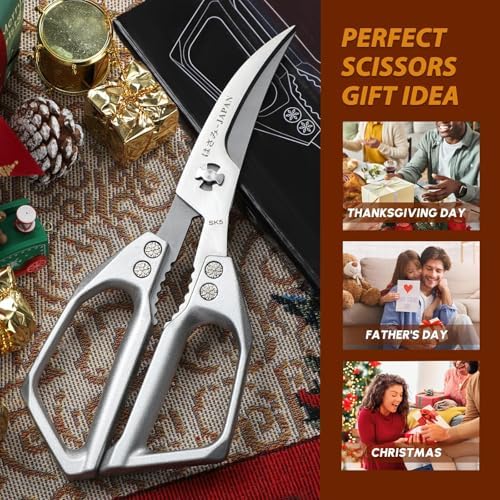 Huusk Kitchen Scissors for Food - Multifunction Kitchen Shears All Purpose