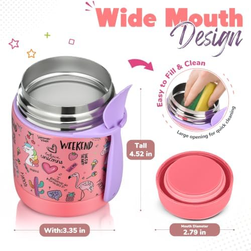 10oz Soup Thermo for Hot Food Kids,Lunch Thermo Kids Food Jar with Spoon