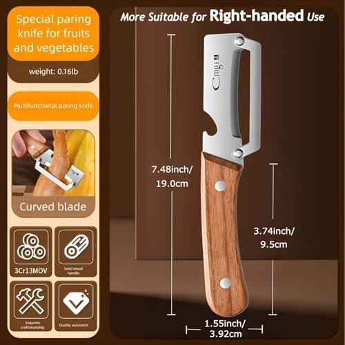 Vegetable Peeler Wooden Handle Sharp Stainless Steel Blade for Fruit