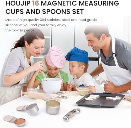 Magnetic Measuring Cups and Spoons Set-Heavy Duty 304 Stainless Steel