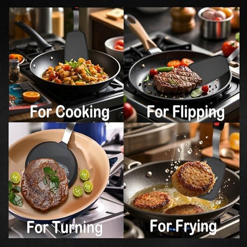 2 Piece Silicone Pancake Spatula Turner for Egg,Pancake,Burger
