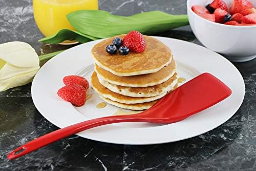 Reston Lloyd Spatula, Turner for Non-stick pans, Heat Resistant, BPA Free Melamine Utensil with Ergonomic Handle,11 inch, Red