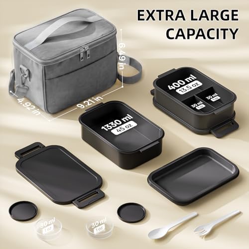 Jelife Bento Box Adults Lunch Box for Men Boys with Lunch Bags