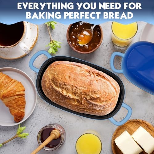 Dutch Oven 9x6 Inch,2.5QT Cast Iron Bread Pans Kit for Bread Baking