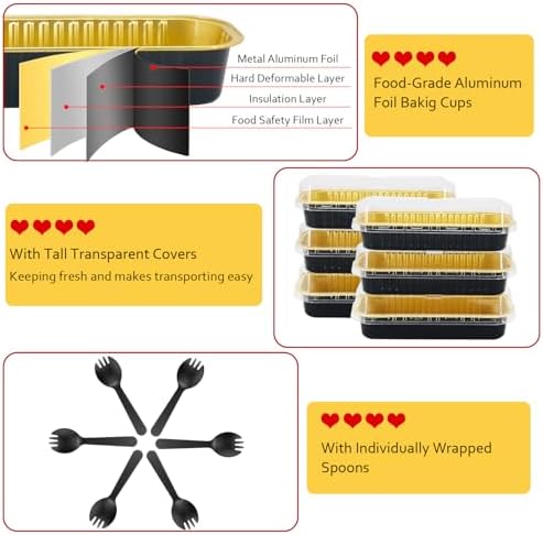LNYZQUS Mini Loaf Pans with Lids 100 Pack, 6.8oz Small Cake Tins