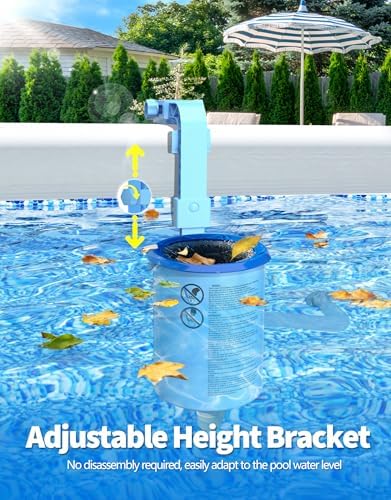 BluSwim Above Ground Pool Surface Skimmer with 3 Filter Socks