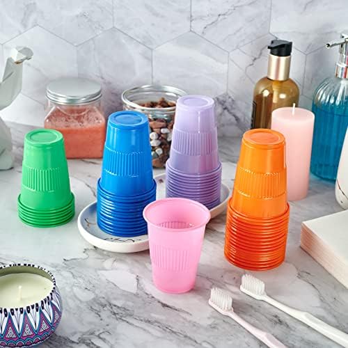 Lilymicky 500 Pack 5 oz Disposable Plastic Cup in 5 colors, Great for Party