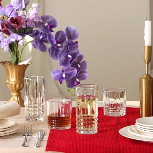 Moretoes Drinking Glasses Set of 12,Mixed Drink Cocktail Glass