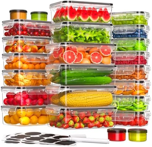 KEMETHY Large 48 Piece Food Storage Containers with Airtight Lids, BPA-free