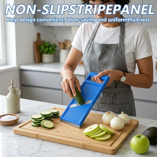 Blue Stainless Steel Mandoline Handheld Slicer for Vegetables