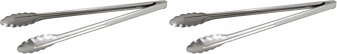 Winco Coiled Spring Heavyweight Stainless Steel Utility Tong, 16-Inch (Pack of 2)