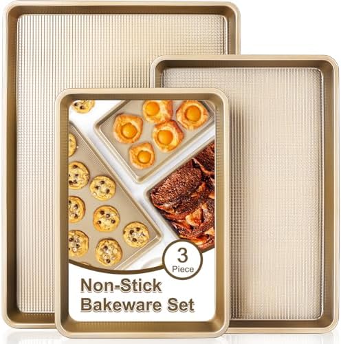 Baking Pan Set of 3 | 13/15/18" Cookie Sheets for Baking Supplies